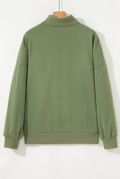 Threaded Pear Felitina Patchwork Zip Collar Pullover