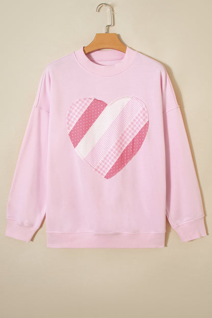 Threaded Pear Matilda Sweetheart Patchwork Oversize Sweatshirt