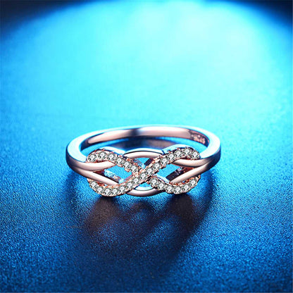 Cubic Zirconia & Silvertone Infinity Ring