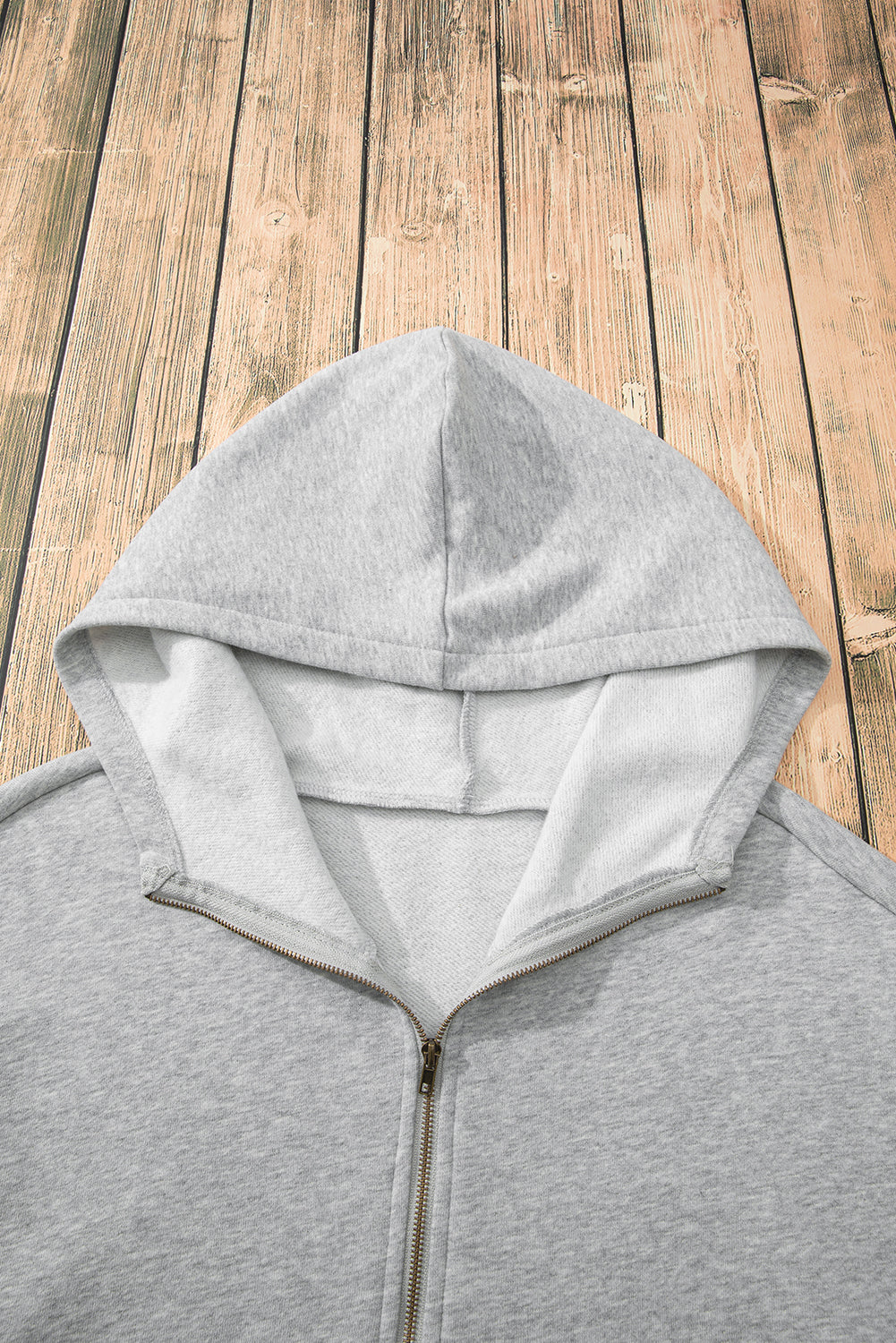 Threaded Pear Kate Fleece Lined Half Zipper Kangaroo Pockets Loose Hoodie
