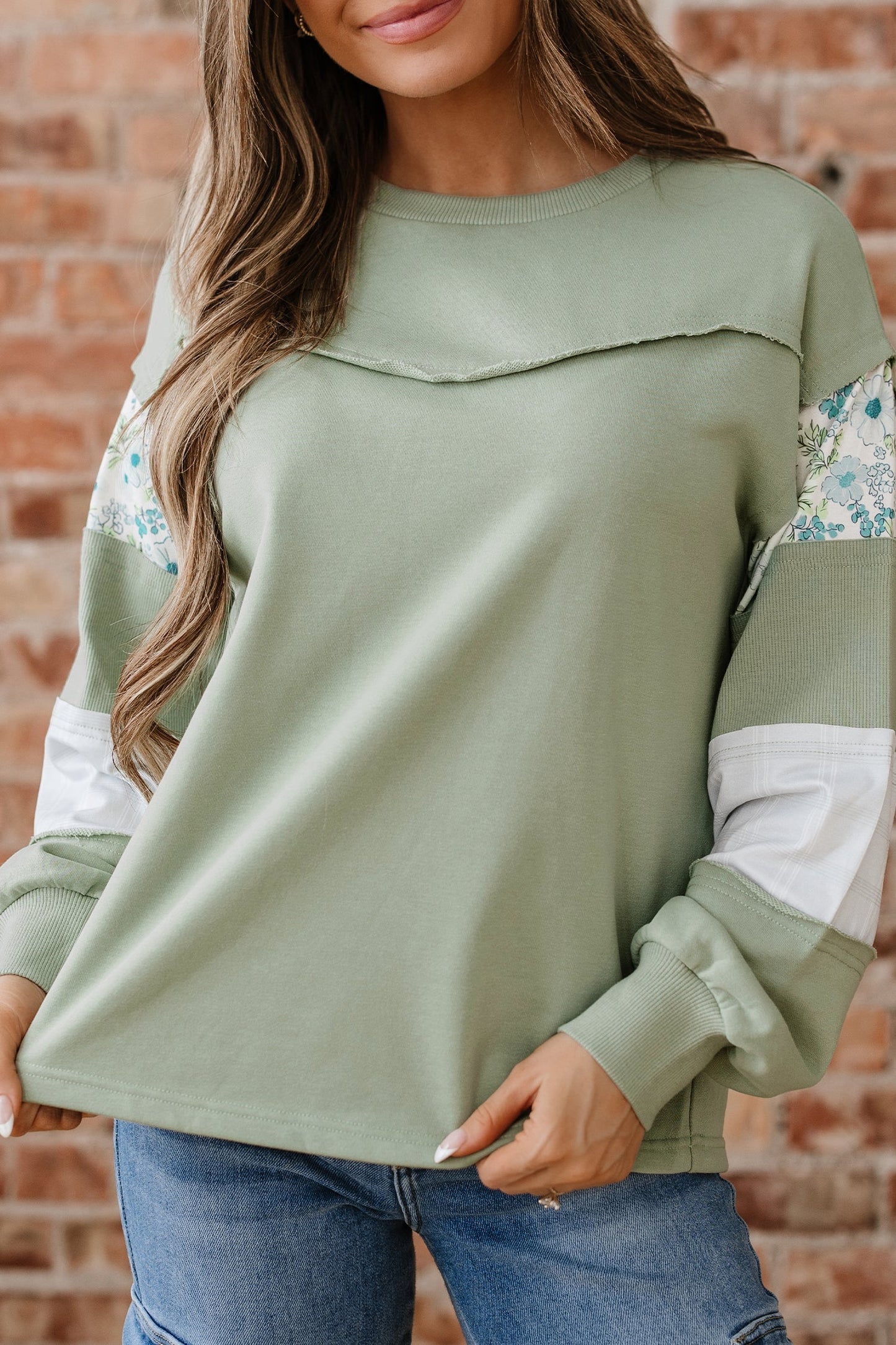 Threaded Pear Oaklee Relaxed French Terry Top