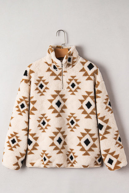 Threaded Pear Elizy Quarter Zip Collar Sweatshirt