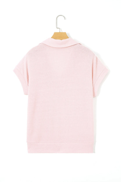 Threaded Pear Marley Light Collared Ribbed Tee