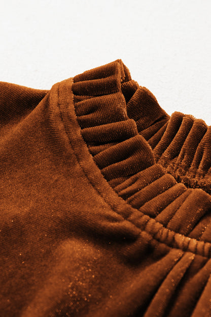 Threaded Pear Josephine Puff Sleeve Velvet Top