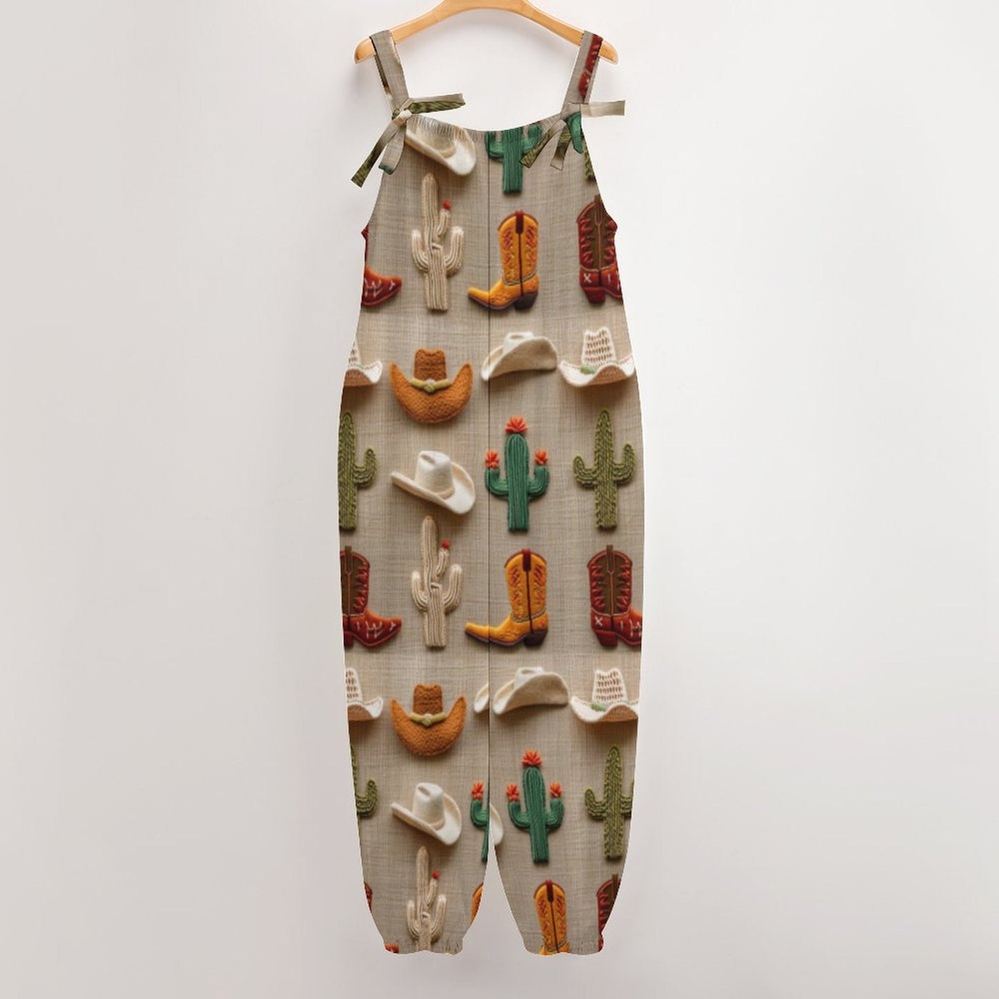 Cactus Boots Hat Western Overalls Jumpsuit