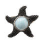 Larimar Stone Oxidized Sterling Silver Starfish Ring Size 7 By Marahlago