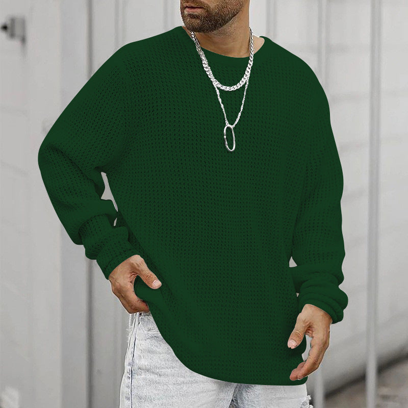 Men’s Casual Long Sleeve Crew Neck Top | High-Sense Loose Fit Urban Pullover | Trendy Minimalist Relaxed Fit Shirt | Luxury-Label Statuesque Men’s Essential | 2026 High-Fashion Radiant Comfort Wear