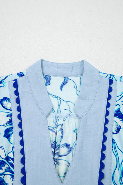 Threaded Pear Elowen Short Sleeve Floral Blouse