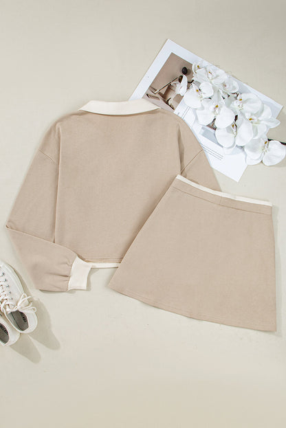 Threaded Pear Valerie Cropped Pullover Drawstring Skirt Set