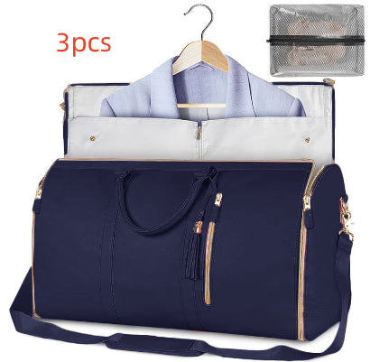 2-in-1 Large Capacity Travel Duffle Bag with Garment Bag | Folding Suit Travel Bag for Women | Waterproof Overnight Weekend Bag | Convertible Suitcase & Clothes Tote