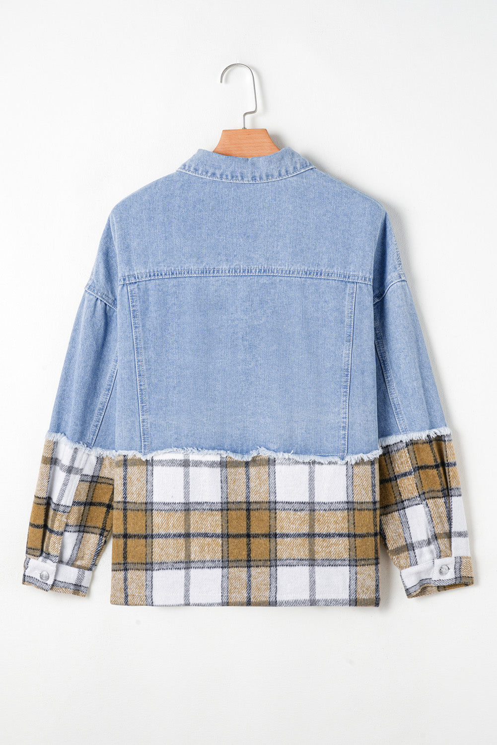 Threaded Pear Sofia Plaid Patchwork Oversized Jacket