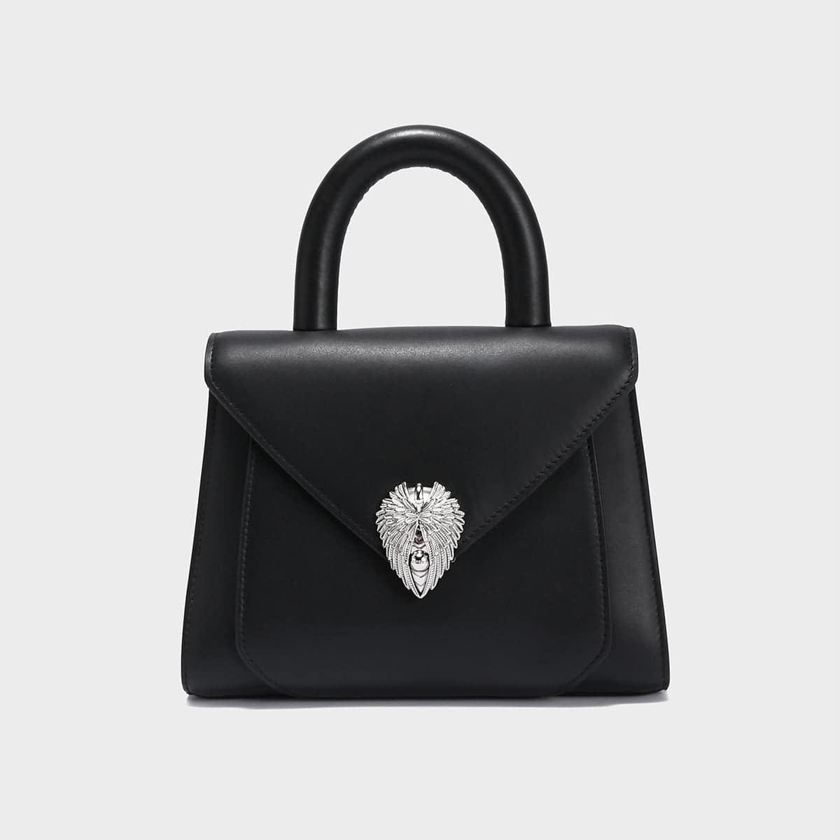 Avant Garde Silver Chain Strap Leather Satchel