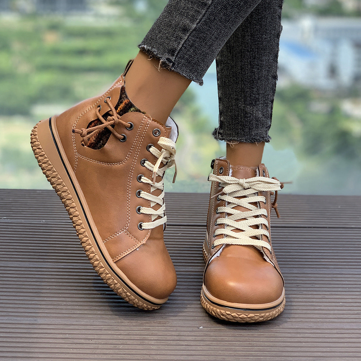 FitiqueFit Women’s Flat Heel Martin Boots