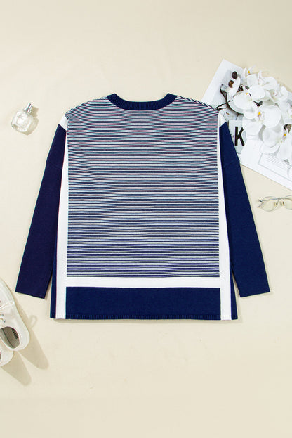 Threaded Pear Reese Stripe Dolman Oversize Tunic Sweater