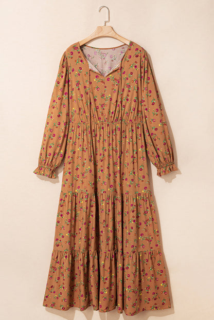 Threaded Pear Charleigh Sleeve Tiered Maxi PLUS Dress