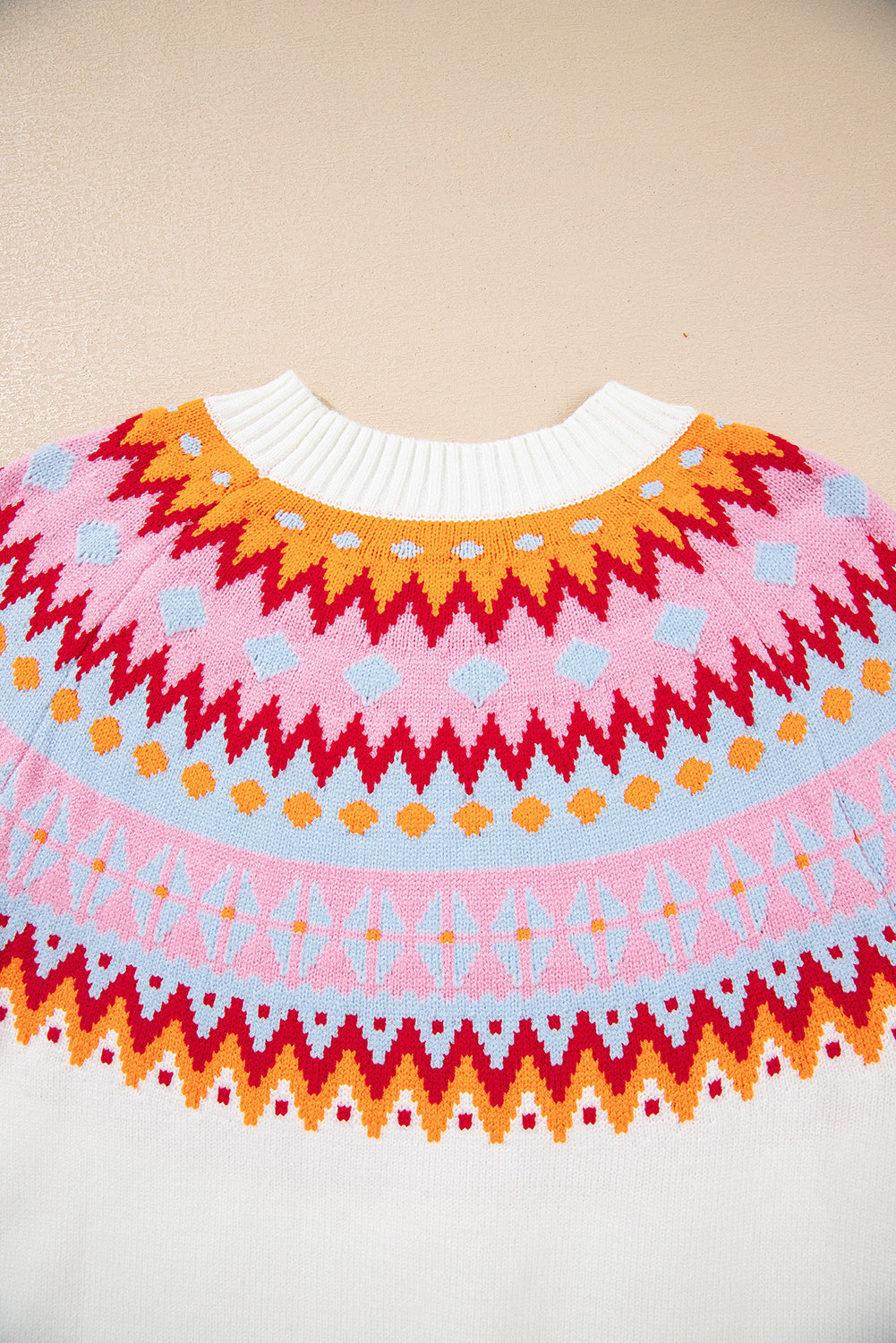 Threaded Pear Avery Print Drop Shoulder Sweater