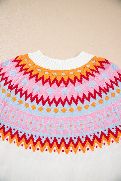 Threaded Pear Avery Print Drop Shoulder Sweater