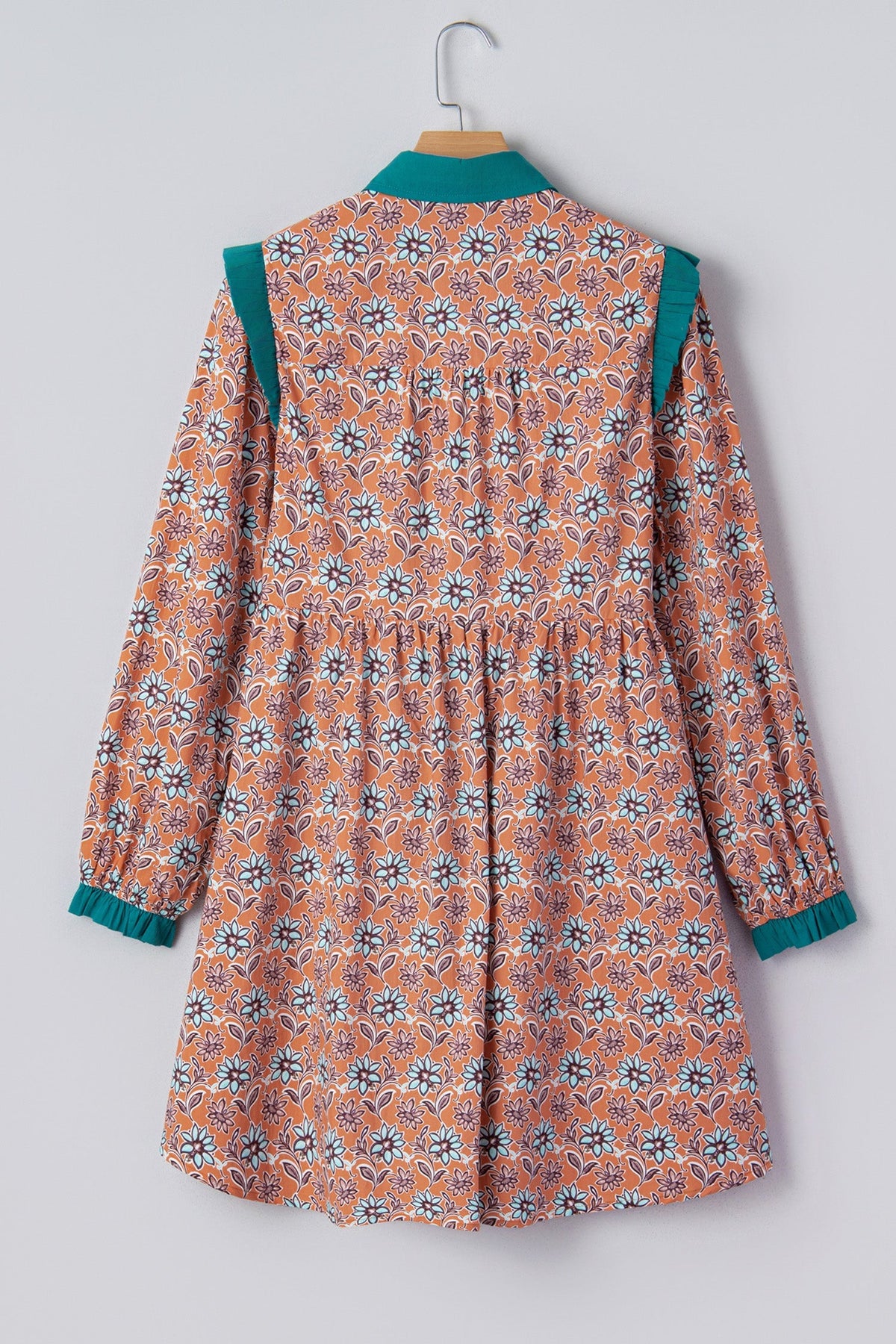 Threaded Pear Alia Floral Contrast Collared Shirt