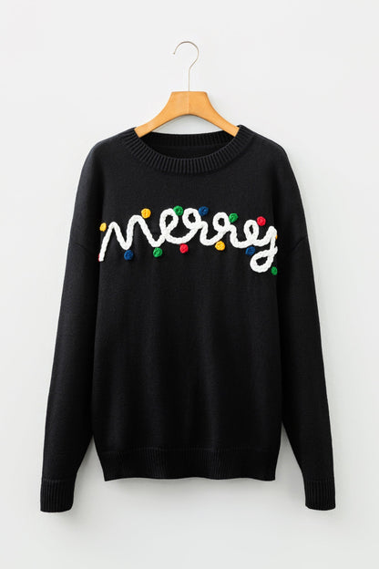 Threaded Pear Darcy Christmas Drop Shoulder Sweater