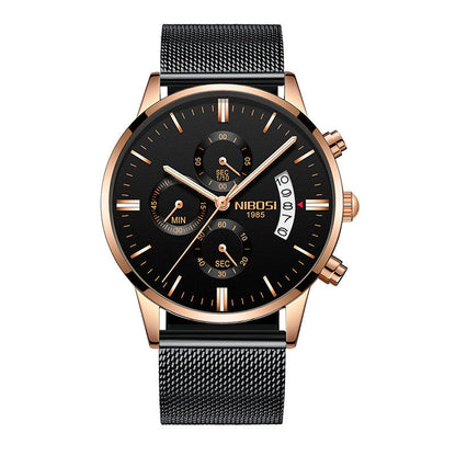 Men’s Luxury Fashion Wristwatch | Classic Business Casual Quartz Watch | Elegant Stainless Steel Men's Timepiece | Premium Waterproof Minimalist Watch for Men