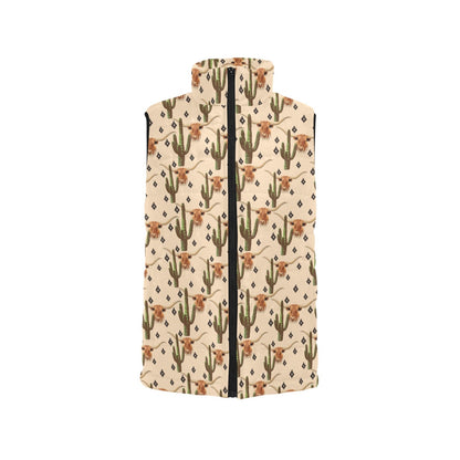 Baha Ranch Longhorn Cactus Women's Western Puffy Vest
