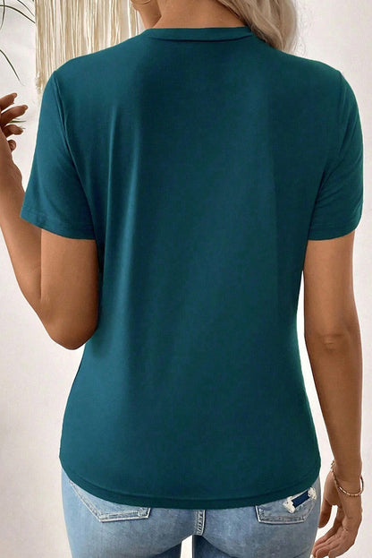 Threaded Pear Galilea Toothpick Stripe Round Neck Top