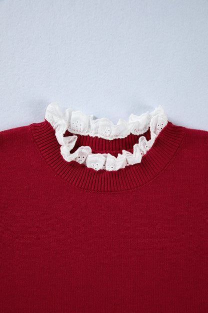 Threaded Pear Brooklynn Patchwork Cuffs Loose Sweater