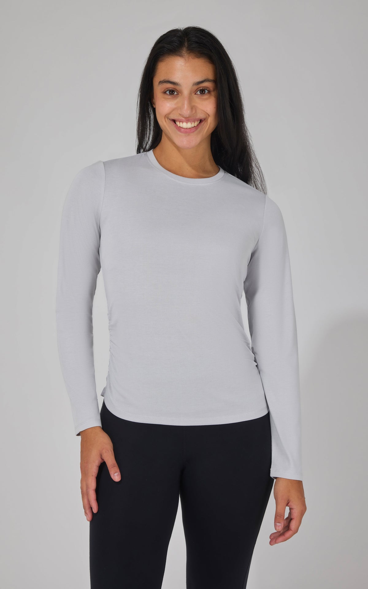 90 Degree by Reflex 2 PK Side Ruched Long Sleeve Top