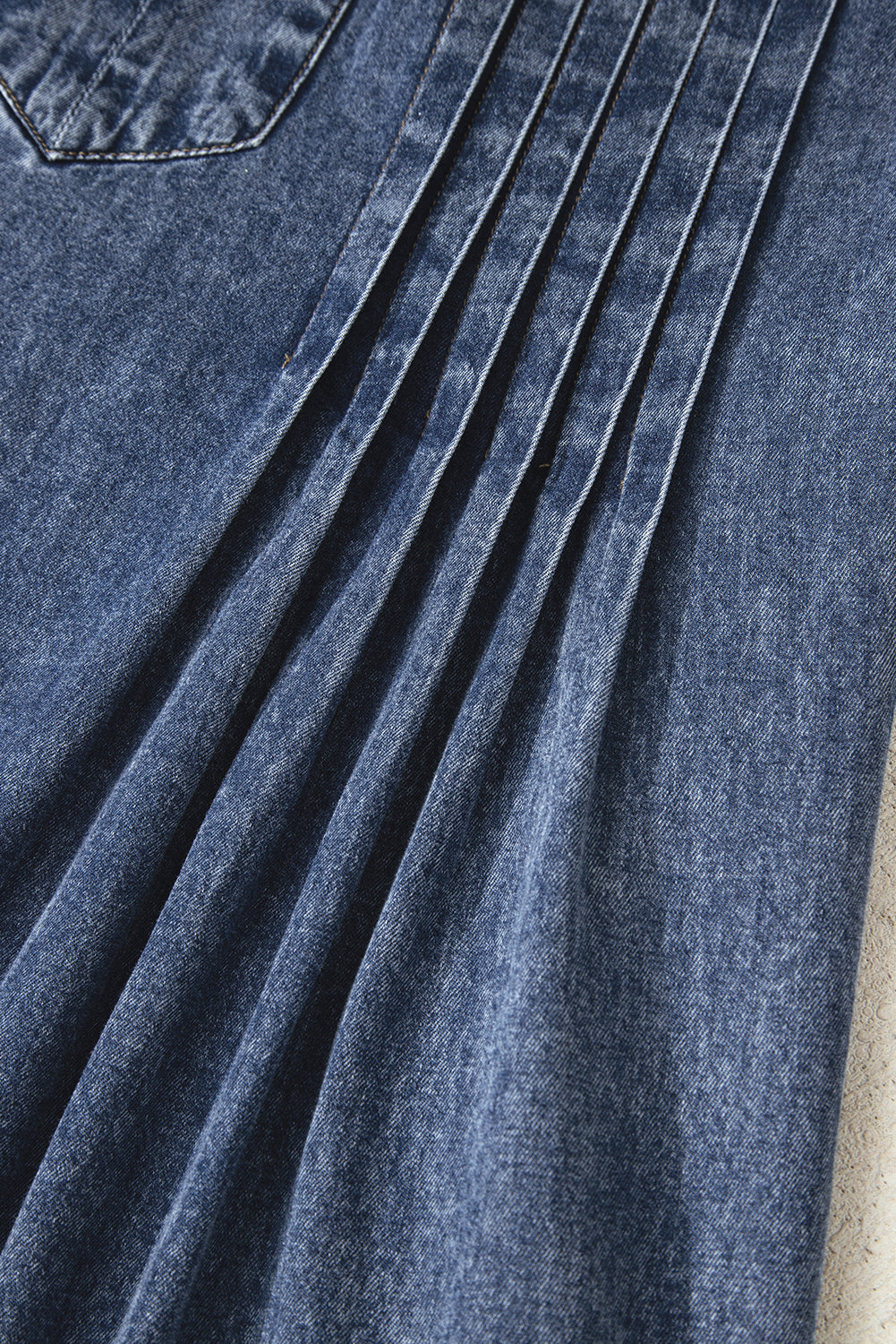 Threaded Pear Autumn Tied Pleated Mini Dress