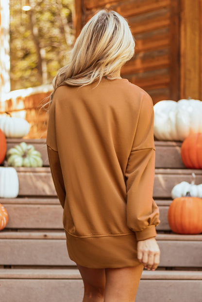 Threaded Pear Sequin Happy Halloween Long Sleeve Top