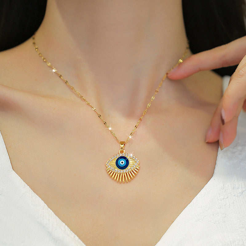 Women’s Eyelash Eye Light Luxury Wedding Necklace | High-Sense Bridal Crystal Pendant | Trendy Minimalist Crystalline Choker | Luxury-Label Statuesque Wedding Jewelry | 2026 High-Fashion Radiant Ceremony Essential