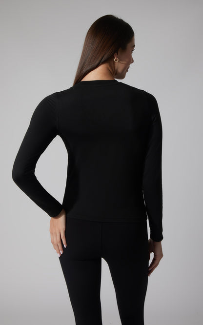 90 Degree by Reflex 2 PK Cationic Jersey Crew Neck Top with Side Ruching and Everyday Crew Neck Top