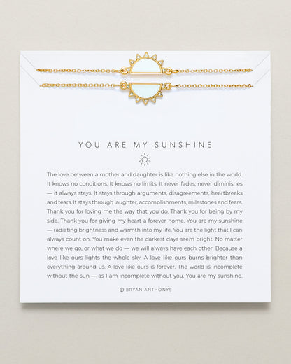 You Are My Sunshine Gold Bracelet Set