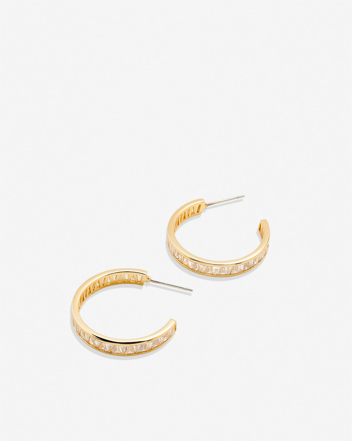 Beautifully Broken Baguette Midi Hoop Earrings