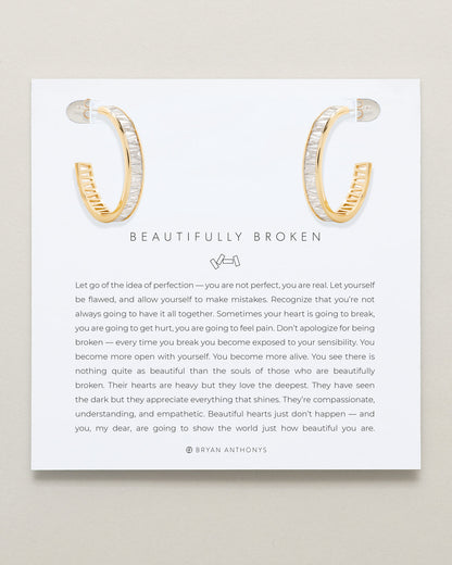 Beautifully Broken Baguette Midi Hoop Earrings