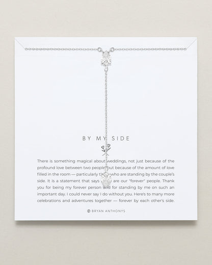 By My Side Pear Cut Lariat Necklace