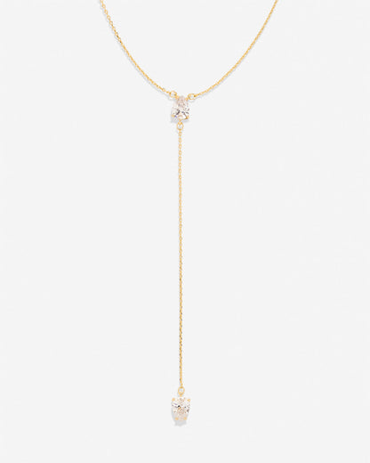 By My Side Pear Cut Lariat Necklace