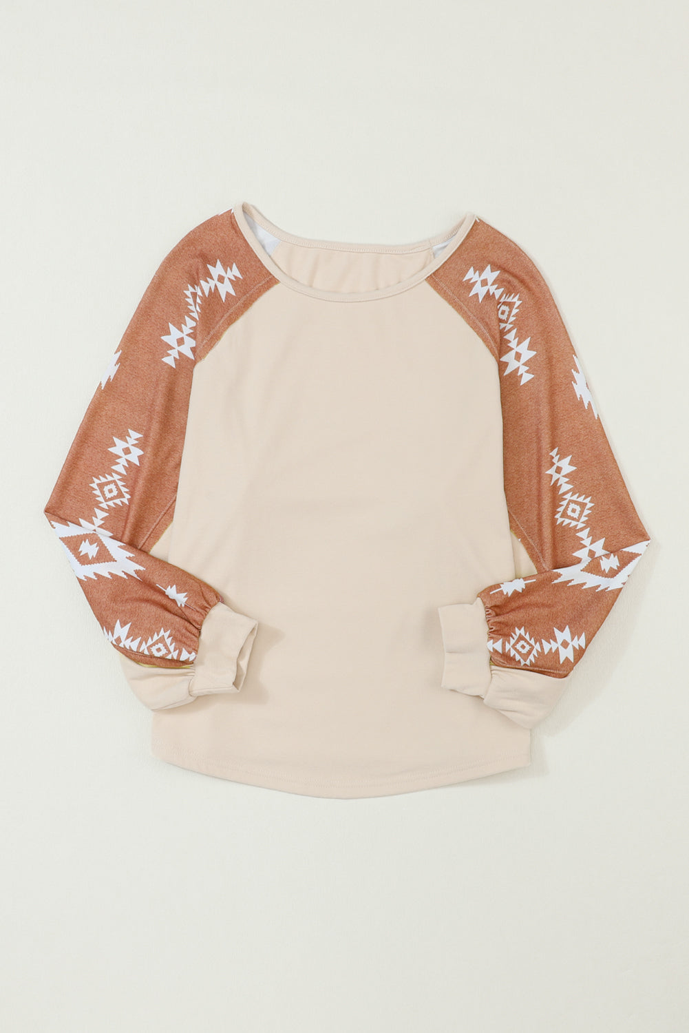 Threaded Pear Mila Western Print Patch Long Sleeve Top