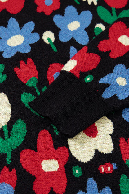 Threaded Pear Zariah Print Short Cardigan Sweater