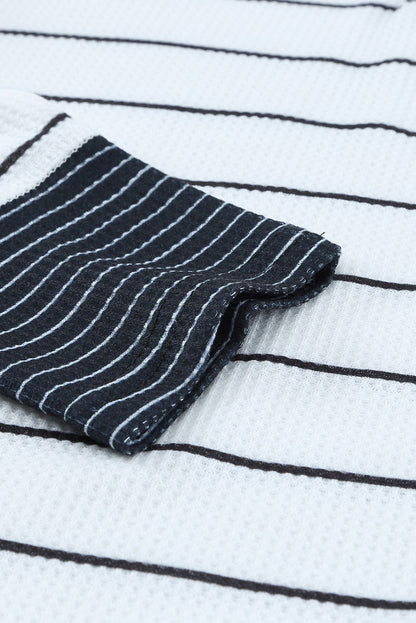 Threaded Pear Simone Henley Waffle Knit Top