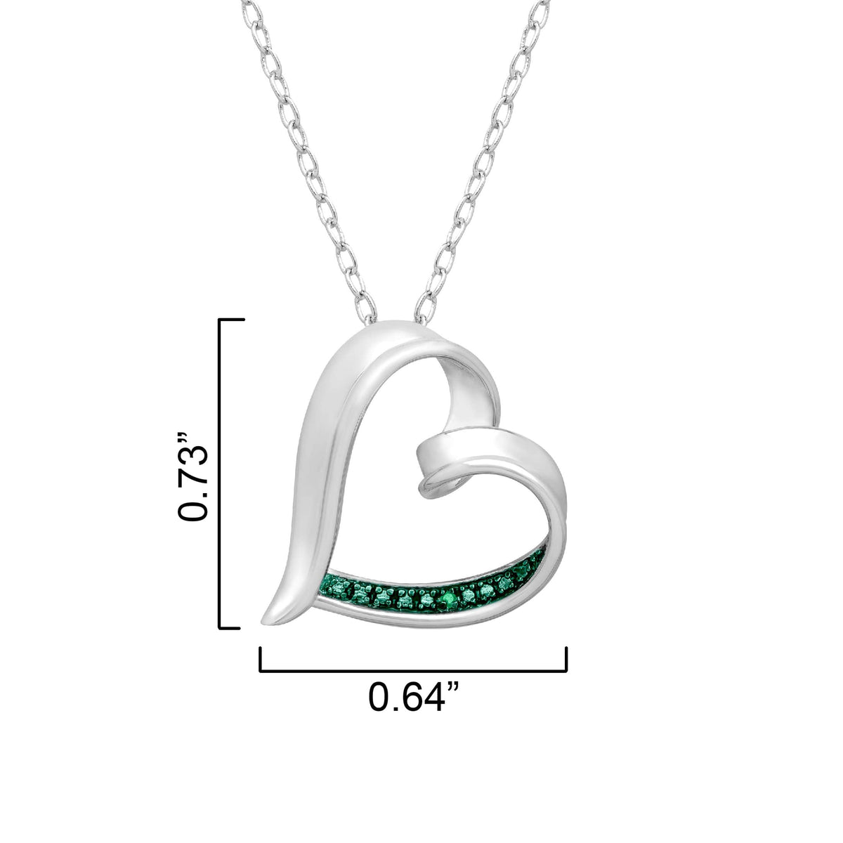 V3 Jewelry Genuine Blue Diamond Heart Pendant Sterling Silver