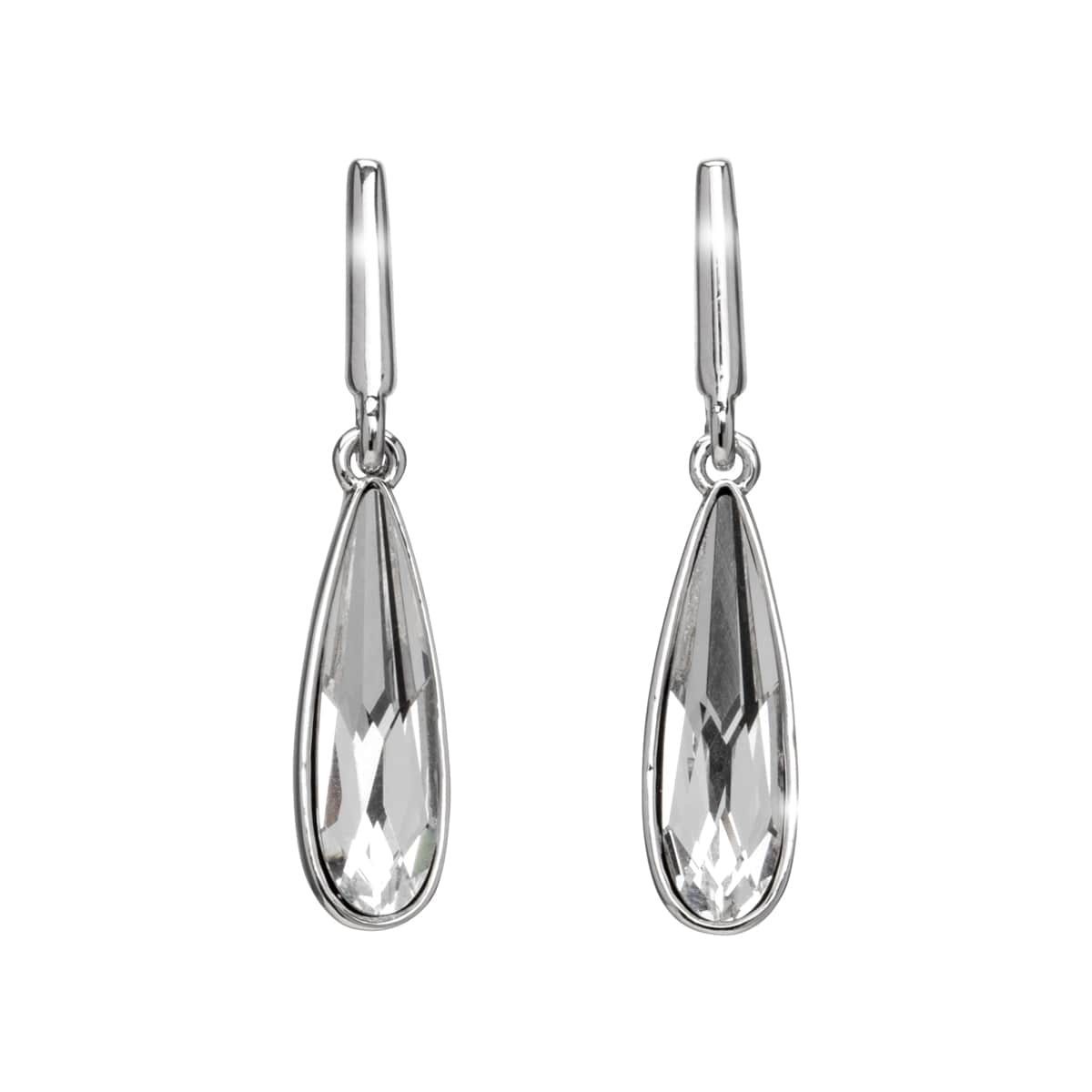 Crystal Swarovski Crystal Earrings – Crystal Silvertone Teardrop Earrings With Swarovski Crystals