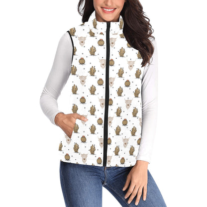 Baha Ranch Cactus and Highland Cow Puffy Vest