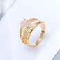 Crystal & Goldtone Tower Ring