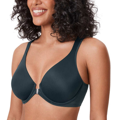 Front Closure Posture Support Underwire Plunge Bra