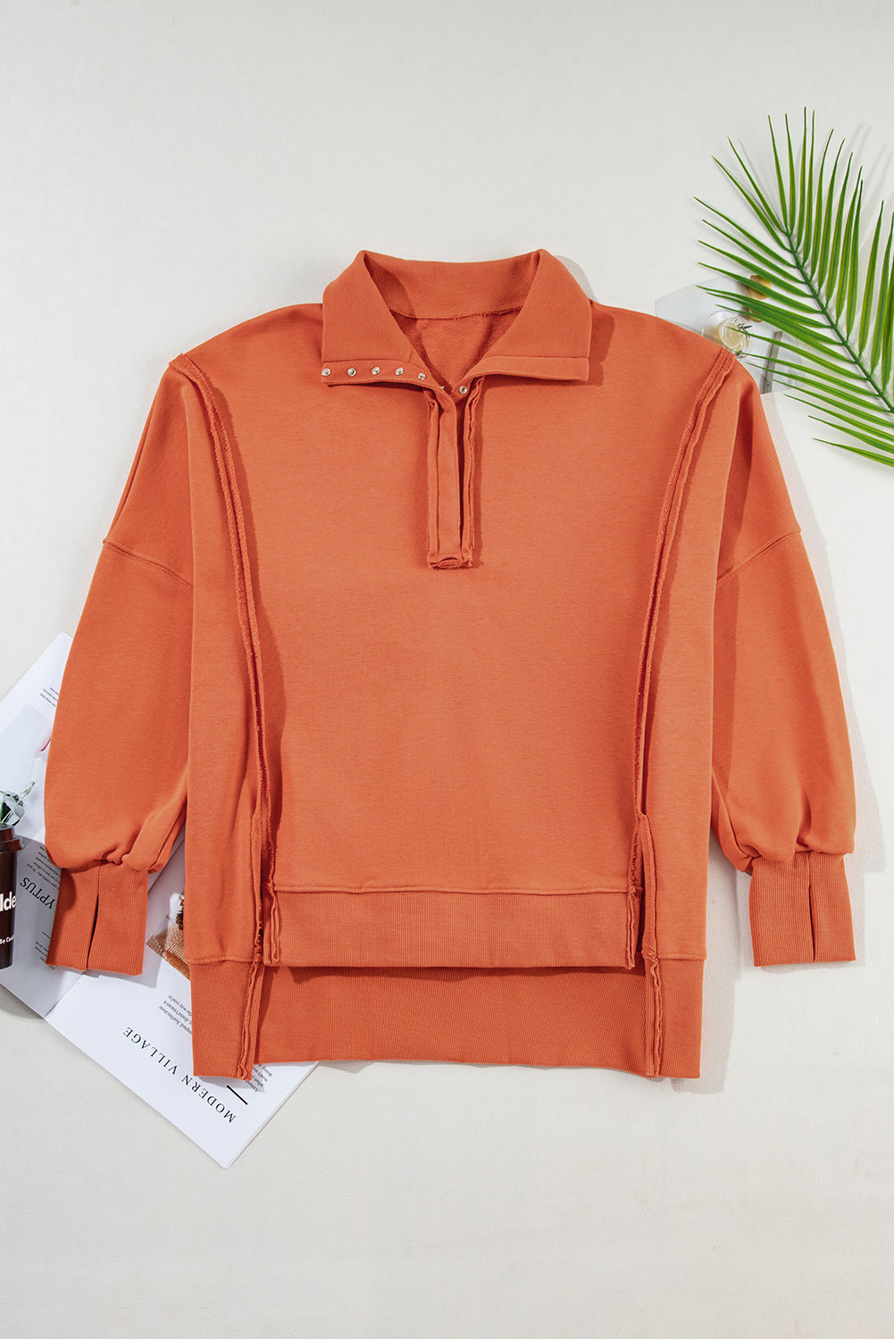 Threaded Pear Luminy Baggy Sweatshirt with Slits