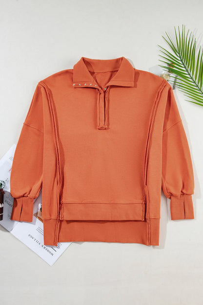 Threaded Pear Luminy Baggy Sweatshirt with Slits