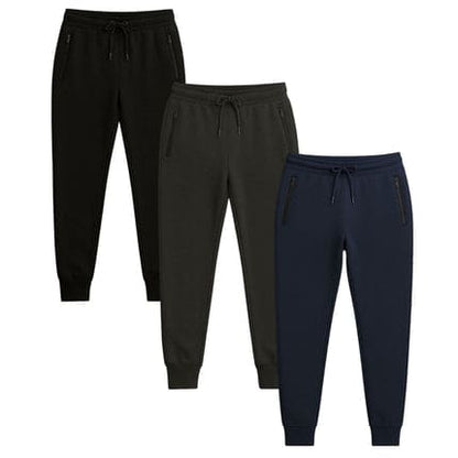 BenBen Womens 3 Pack Zipper Pocket Fleece Jogger