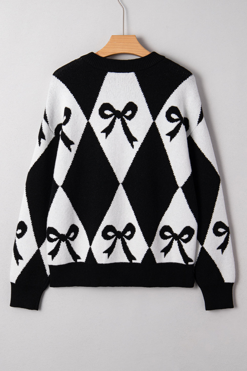 Threaded Pear Daetta Rhombus Knit Loose Sweater