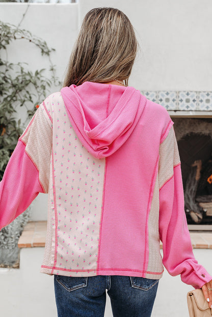 Threaded Pear Hollievi Patchwork Hooded Oversize Pullover